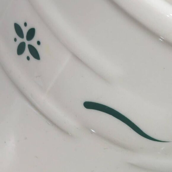 Longaberger Pottery Retired Dark Green White Woven Traditions Coffee Mug Cup - Picture 4 of 6